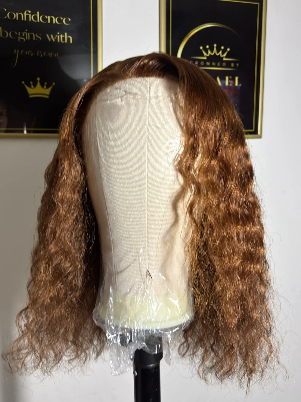 Premium Women’s Wavy Lace human hair Wig - Copper Brown | closure | Pre-Styled